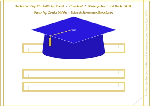 Graduation Cap Blue Printable Paper Hat - CUP1157596_2305 | Craftsuprint