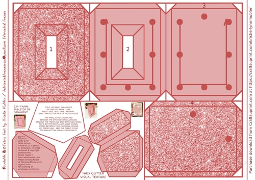 Selfie Pink Bling Faux Glitter Table Frame Pattern Printable for 2x3 ...