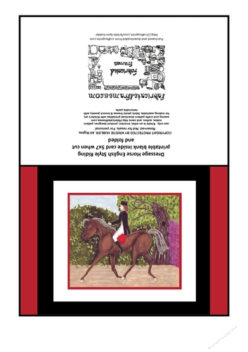 Dressage Horse English Style Riding Art Printable 5x7 folded, blank ...