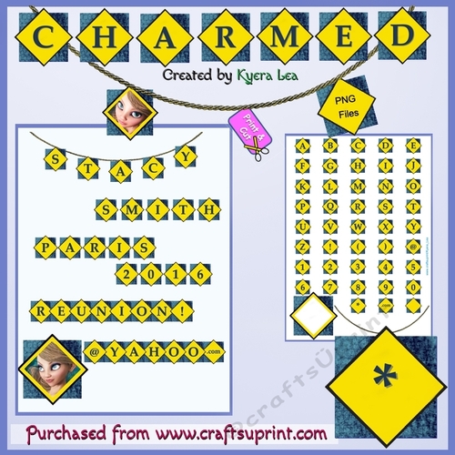 Charmed Blue and Yellow Alphabet Tiles - CUP758367_69118 | Craftsuprint