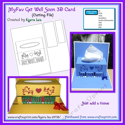 MyFav Get Well Soon 3D Popup Card Insert CUP869794_69118 Craftsuprint