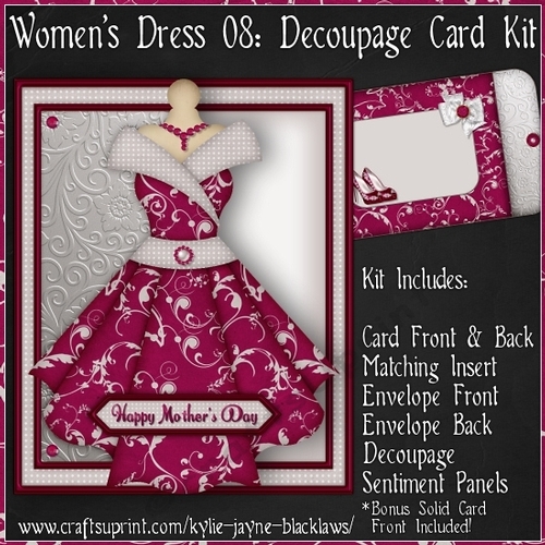 Womens Dress 08 Decoupage Card Kit CUP1066353_1050 Craftsuprint