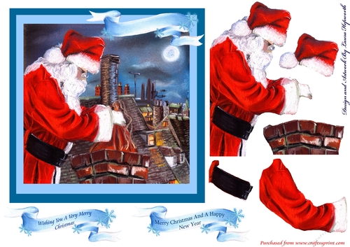 Santa Rooftop Template Santa on Rooftops - CUP898547_91508 | Craftsuprint