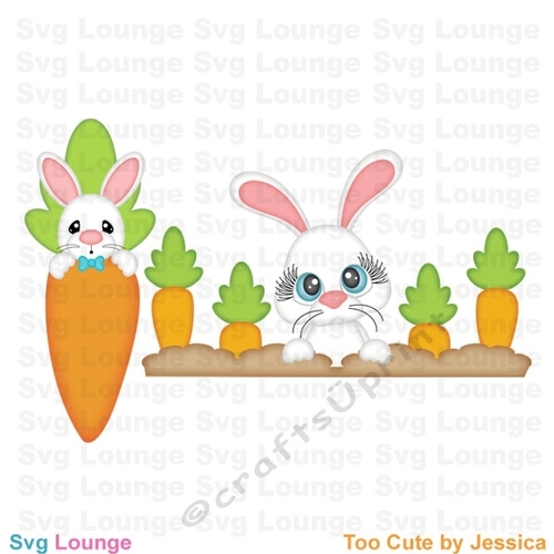 Easter Bunny in a Carrot Patch SVG Cut File - CUP866189_89013 ...