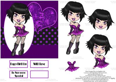 Luscious Linda - Sexy Teen Goth Step by Step Card - CUP246802_614