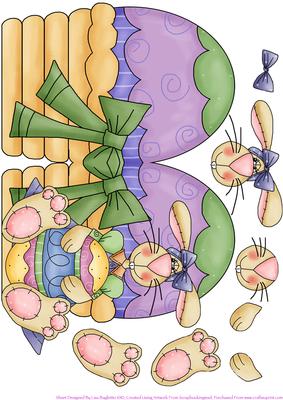 Easter Bunny Egg Shaped Card Cup57920 614 Craftsuprint