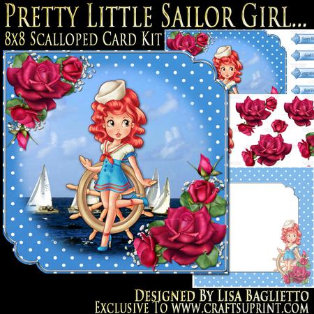 Pretty Little Sailor Girl - 8x8 Scalloped Corner Card Kit - CUP633499 ...