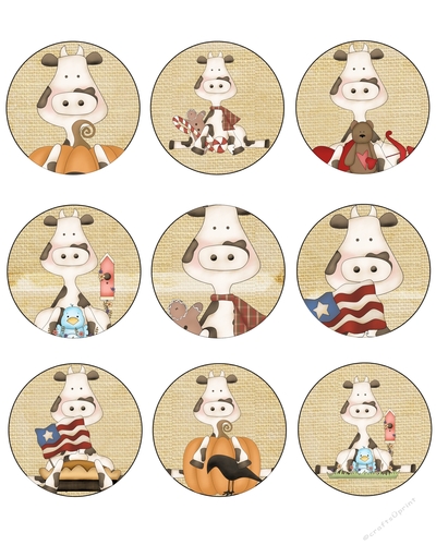 Seasonal Cows Tag Sheet - CUP722164_1548 | Craftsuprint