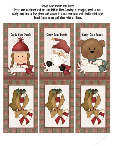 Candy Cane Puzzle Cards Sheet 2 - CUP723151_1548 | Craftsuprint