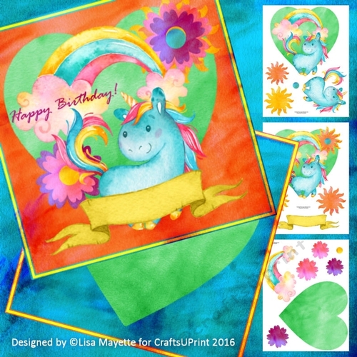 Blue Unicorn Shaped Decoupage Mini Kit CUP753632_2195 Craftsuprint