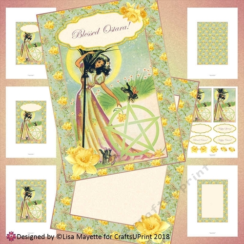 Vintage Ostara Spring Goddess Pagan Card Making Kit - CUP861991_2195 ...