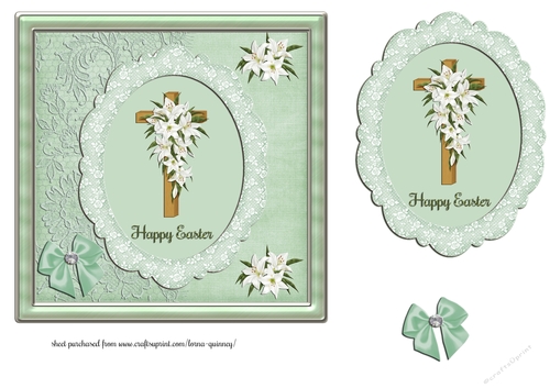 thumbnail image 2 of Papyrus Easter Greeting Card – Lilies With Cross – NIP, MRP $7.95 2 of 5