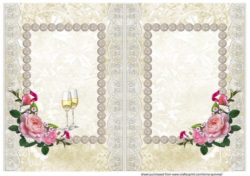 Floral & Pearl 3rd Anniversary Card Insert - CUP884464_643 | Craftsuprint