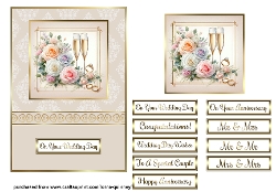 cup1380056_643 - Pastel Roses & Champagne Wedding/Anniversary Card Front 1