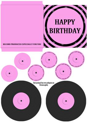 Happy Birthday Record and Sleeve Cover - CUP574768_1566 | Craftsuprint