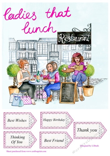 Ladies that Lunch 8 x 8 quick card front - CUP809231_651 | Craftsuprint