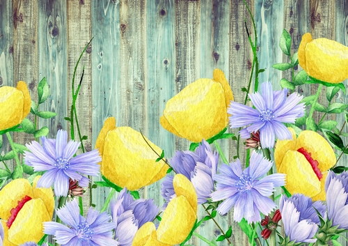 Flowers against Wood A4 Background - CUP907682_93774 | Craftsuprint