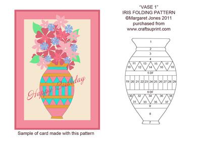 Vase 1 Iris Folding Pattern - CUP189284_601 | Craftsuprint