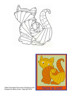 Cute Kitty 2 Iris Folding Pattern - CUP51853_601 | Craftsuprint