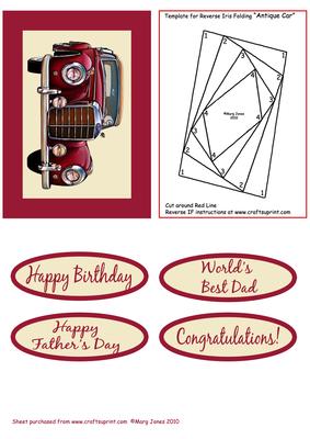 Antique Car Sheet 1 - Reverse If - Image &amp; Template - CUP77257_601 ...