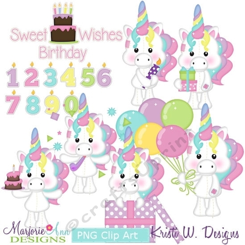 Magical Unicorns Birthday Clip Art - CUP867351_90210 | Craftsuprint