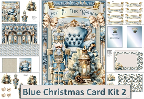 Christmas Blue Card Making Kit 2 Various tags and envelope - CUP1257696 ...