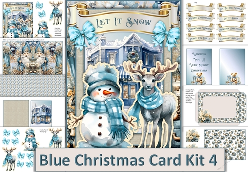 Christmas Blue Card Making Kit 4 Various tags and envelope - CUP1257710 ...