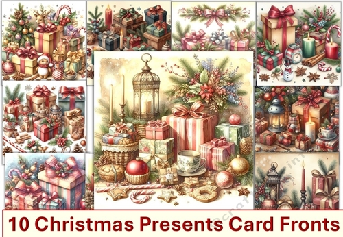 10 Christmas Presents Card Fronts 6 x 6 JPEGS Pack 2 - CUP1348195 ...
