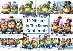 cup1352385_120789 - 10 Minions In The Snow Card Fronts 8x8inches Jpegs