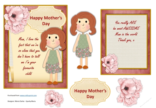 Mothers Day quick card with insert and decoupage A5 - CUP930903_93448 ...