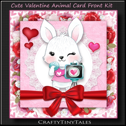 Valentine Animal Rabbit Card Front Kit - CUP1021079_1784 | Craftsuprint