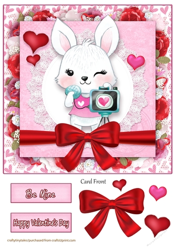 Valentine Animal Rabbit Card Front-5 - CUP1021128_1784 | Craftsuprint