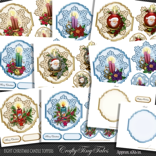 Eight Christmas Candle Toppers CUP1058225_1784 Craftsuprint