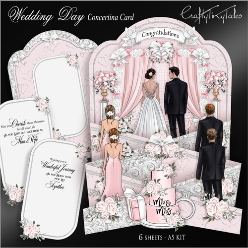 Wedding Day Concertina Card Kit CUP1121924_1784 Craftsuprint