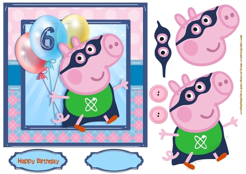 Peppa Pig Card Front 6 - CUP808560_1784 | Craftsuprint