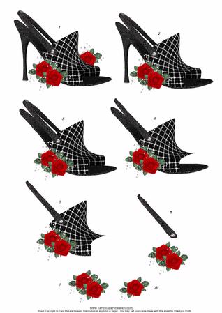 black shoes with red roses