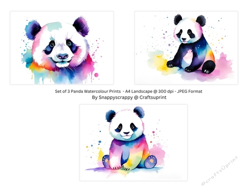 Set of 3 Panda Prints - CUP1239959_1294 | Craftsuprint