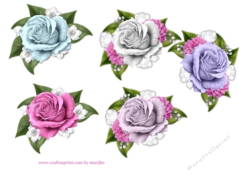 Mixed Roses Cut Outs - CUP1218104_936 | Craftsuprint