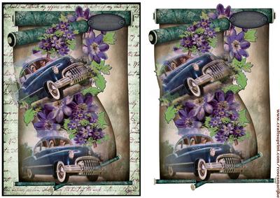 Scroll Vintage Cars Male Card - CUP405583_936 | Craftsuprint