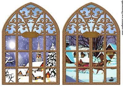 Church Windows Vintage Christmas Backgrounds - CUP447357_936 | Craftsuprint