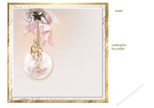 Elegant Pink Christmas Quick card INSERT - CUP936736_936 | Craftsuprint