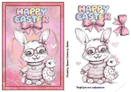 Cartoon Rabbit Easter Card - CUP1367721_71070 | Craftsuprint