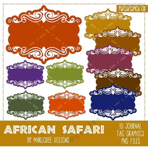 African Safari Colors Blank Journal Tags package 1 - CUP718092_70864 ...
