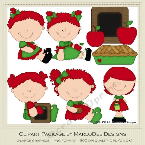 Apple Tart Girls Clip Art Graphics CUP746994_70864 Craftsuprint