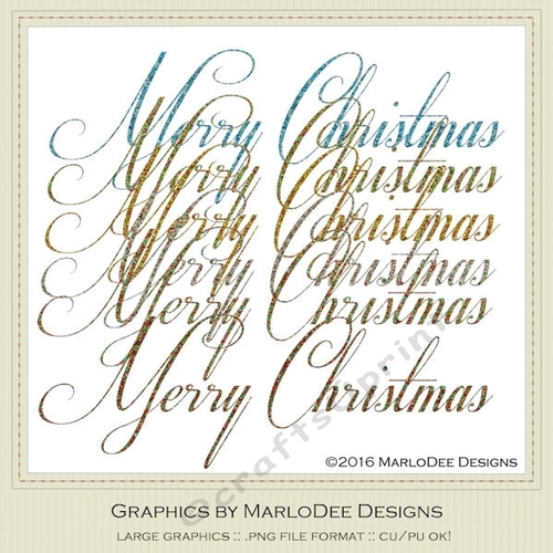 Beautiful Script Merry Christmas Word Art Graphics pkg 2 - CUP754504 ...