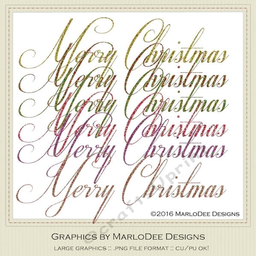 Beautiful Script Merry Christmas Word Art Graphics pkg 3 - CUP754506 ...