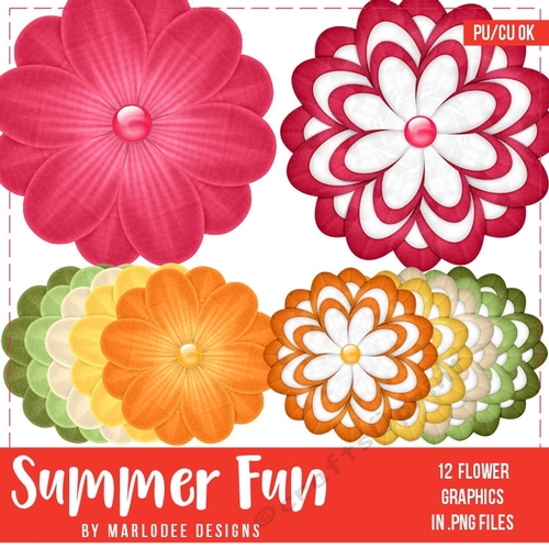 Summer Fun - Flower Graphics {set 2} - CUP886829_70864 | Craftsuprint