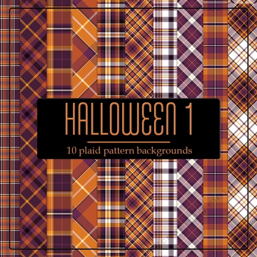 Halloween Colors 1 - 8x8 Plaid Tartan Backgrounds - CUP919173_70864