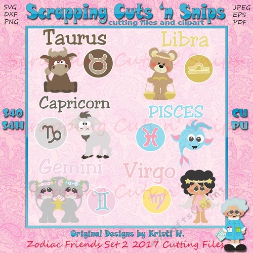 Zodiac Friends Set 2 2017 Cutting Files CUP1008585_79886 Craftsuprint