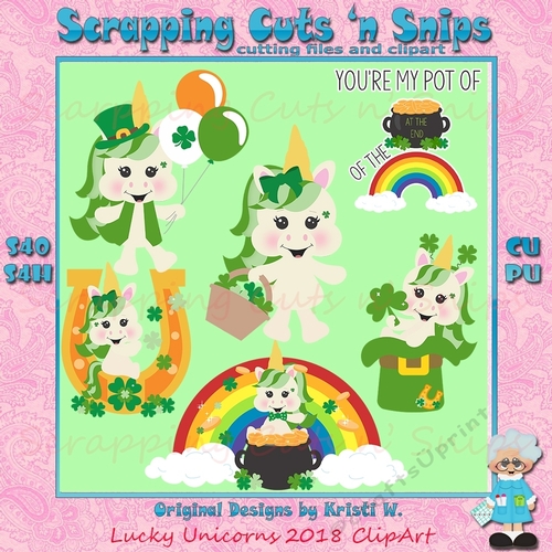 Lucky Unicorns 2018 ClipArt CUP960131_79886 Craftsuprint